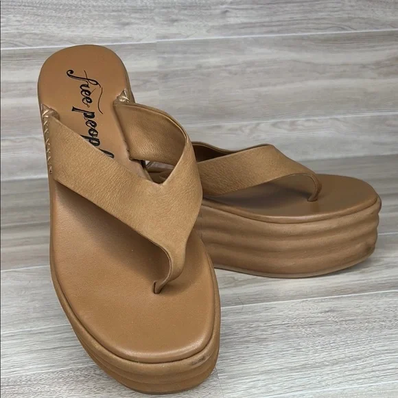 Free People Haven Thong Platform Camel Brown Tan Sandals Size 5.5 - Picture 2 of 12